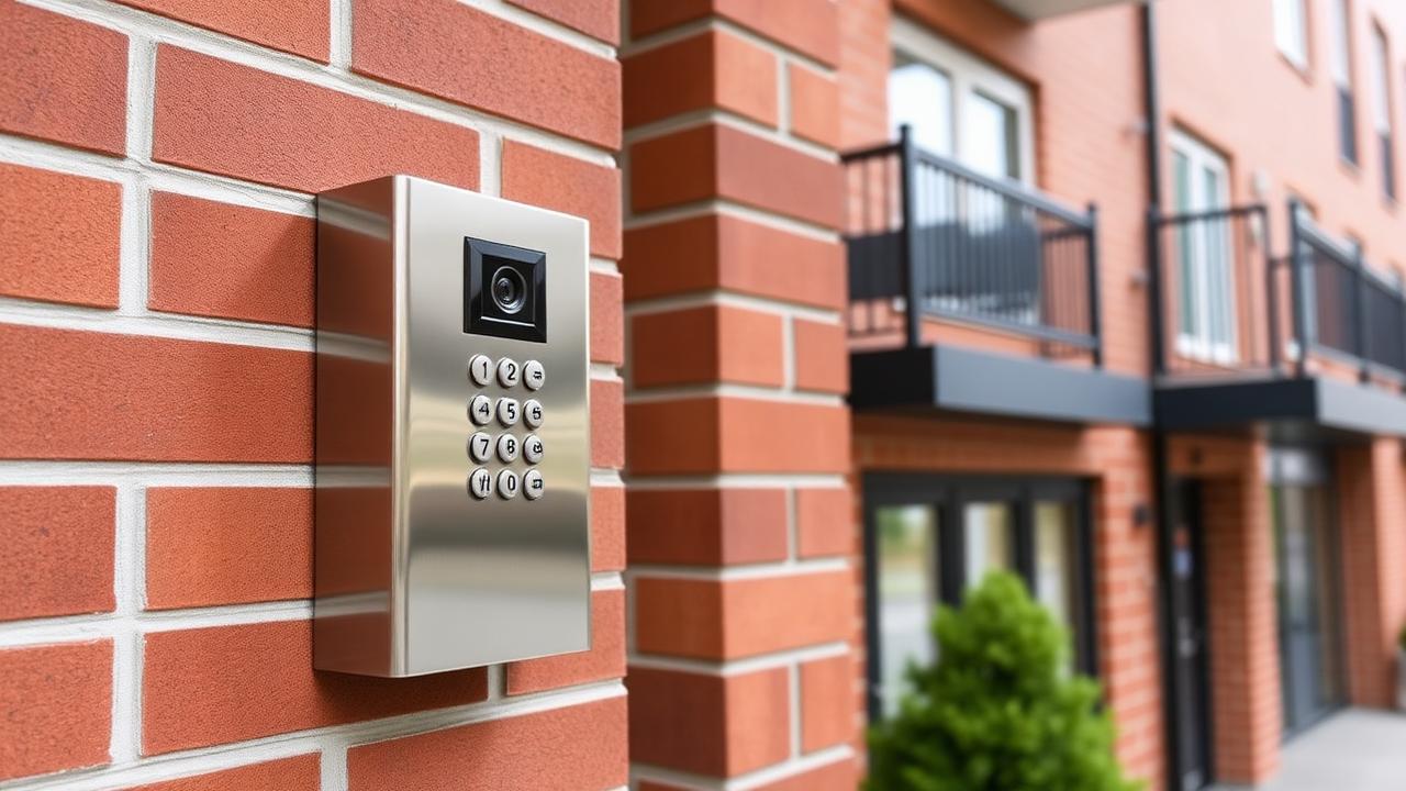 Door entry intercom system installed at a block of flats in London